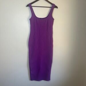 NWT Forever 21 Bodycon Midi Dress Size M Purple Passion Scoop Neck Sleeveless